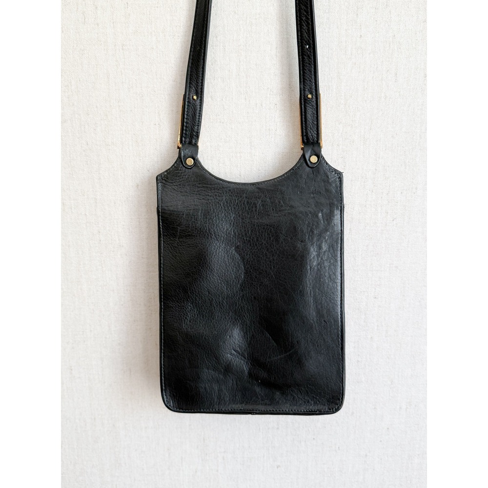 Vintage Bags by Pinky Snakeskin Crossbody Bag Small Black Multi Leather Gold - Picture 7 of 8